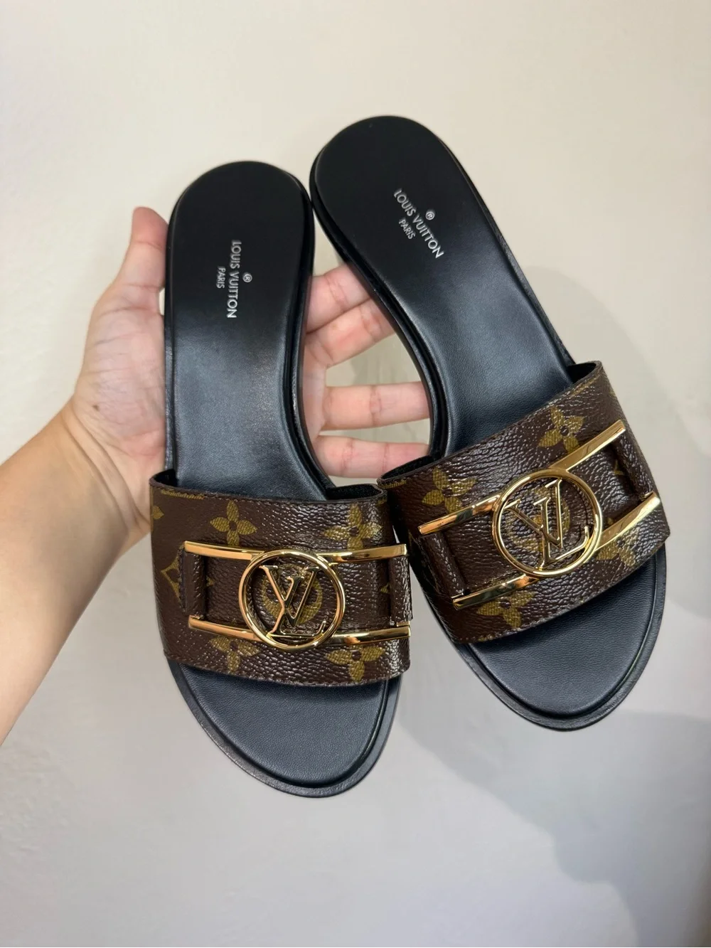 Louis Vuitton LV Frame Mule Cacao Monogram Heels Size 37